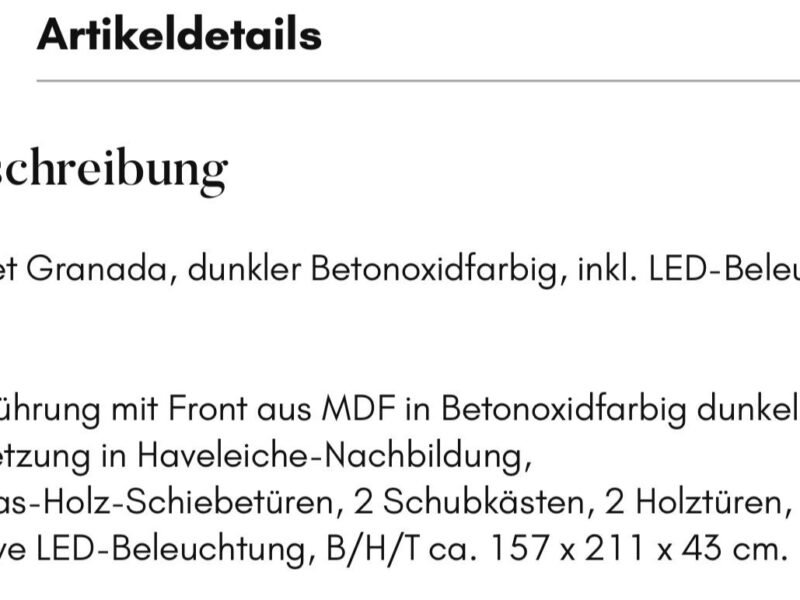 Schrank Transport und Verbringung in Wohnung (2.OG) Fahrstuhl vorhanden